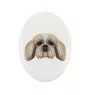 Shih Tzu - une plaque avec une photo et un motif géométrique de la marque Art-Dog