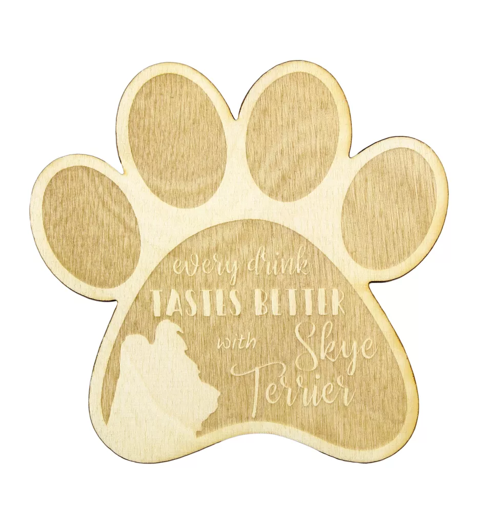 Skye Terrier I - Tasse Untersetzer, graviert Untersetzer mit Hund, Geschenk für Hundeliebhaber von Art-Dog Marke