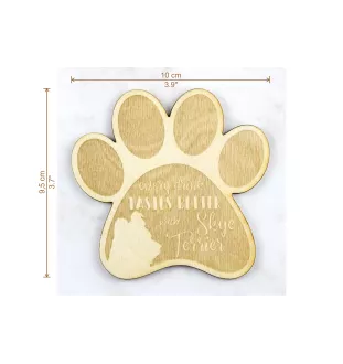 Silky Terrier I - Mug coaster, engraved coaster with dog, gift for dog lover by Art-Dog brand