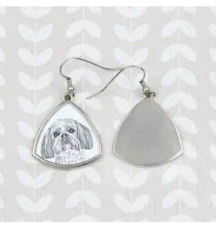 Shih Tzu, Chrysanthemum Dog - dog earrings, hanging earrings with a picture, personalized jewelry with Art-Dog brand print