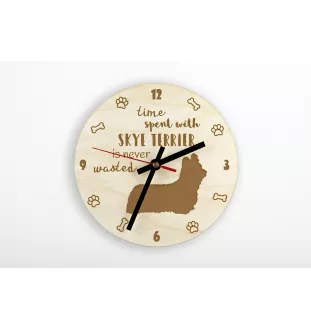 Skye Terrier - horloge avec chien, horloge en bois avec gravure, horloge personnalisée par Art-Dog