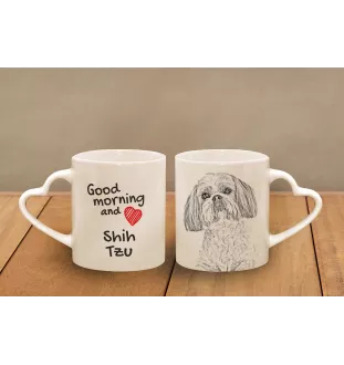 Shih Tzu - Tasse mit Hund, entzückende Tasse mit herzförmigem Henkel, universelles Geschenk der Marke Art-Dog