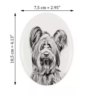 Skye Terrier - une plaque commémorative avec une photo de chien, une plaque funéraire avec une impression, une plaque ovale personnalisée de la marque Art-Dog