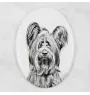 Silky Terrier - commemorative plaque with a photo of a dog, tombstone with a print, personalized oval plaque from the Art-Dog brand
