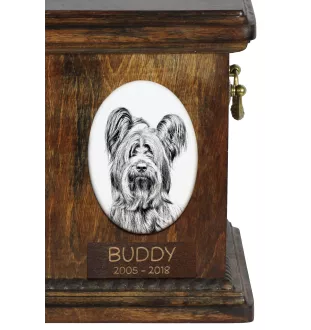 Skye Terrier - une plaque commémorative avec une photo de chien, une plaque funéraire avec une impression, une plaque ovale personnalisée de la marque Art-Dog