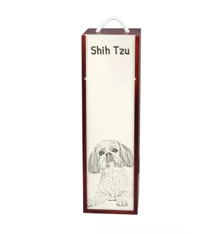 Shih Tzu - boîte à vin avec chien, boîte à alcool avec graphisme, boîte cadeau personnalisée de la marque Art-Dog