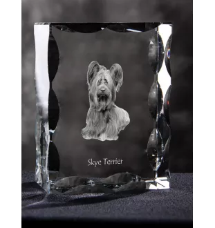 Skye Terrier - Kristall mit einem Hundebild, Glasstatuette mit einem Bild, einzigartiger Bilderrahmen der Marke Art-Dog