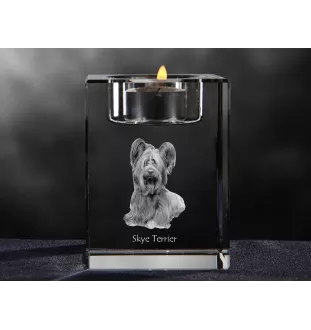 Skye Terrier świecznik kryształowy z psem Art-Dog
