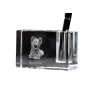 Silky Terrier - Pen stand, crystal organiser with dog photo, unique desk decoration by Art-Dog brand