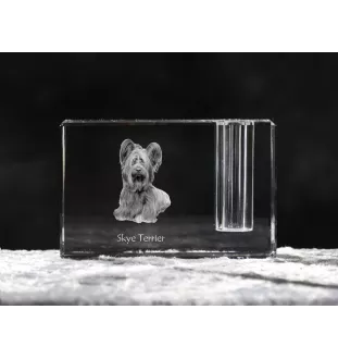 Silky Terrier - Pen stand, crystal organiser with dog photo, unique desk decoration by Art-Dog brand