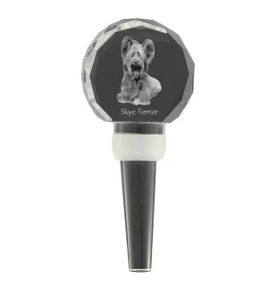 Skye Terrier - Kristallflaschenverschluss, einzigartiger Weinverschluss mit Foto, personalisiertes Geschenk für Sommelier der Marke Art-Dog