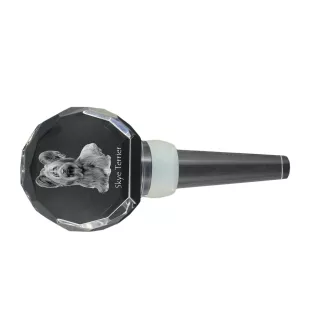 Silky Terrier - Crystal bottle stopper, unique wine stopper with photo, personalised gift for sommelier by Art-Dog brand