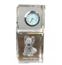 Skye Terrier - Kristalluhr mit Foto, Hundebild im Kristall, personalisierte Schreibtischuhr von Art-Dog.