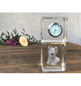 Silky Terrier - crystal clock with a photo, a photo of a dog in crystal, personalized desk clock by Art-Dog brand