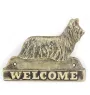 Skye Terrier - une plaque de porte avec un chien, une plaque de bienvenue en laiton, une enseigne exceptionnelle avec l'inscription Welcome de la marque Art-Dog