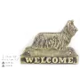 Silky Terrier - a door sign with a dog, a brass welcome plaque, a unique sign with the inscription Welcome from the Art-Dog brand