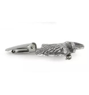 Skye Terrier - Brosche mit Clip, Startnummernhalter, versilberte Anstecknadel für Hundeausstellungen der Marke Art-Dog