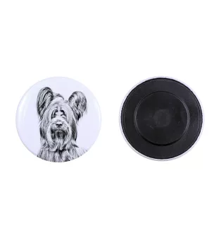 Skye Terrier - aimant avec un œil de chien, exceptionnellement léger, aimant puissant, produit fabriqué à la main par la marque Art-Dog
