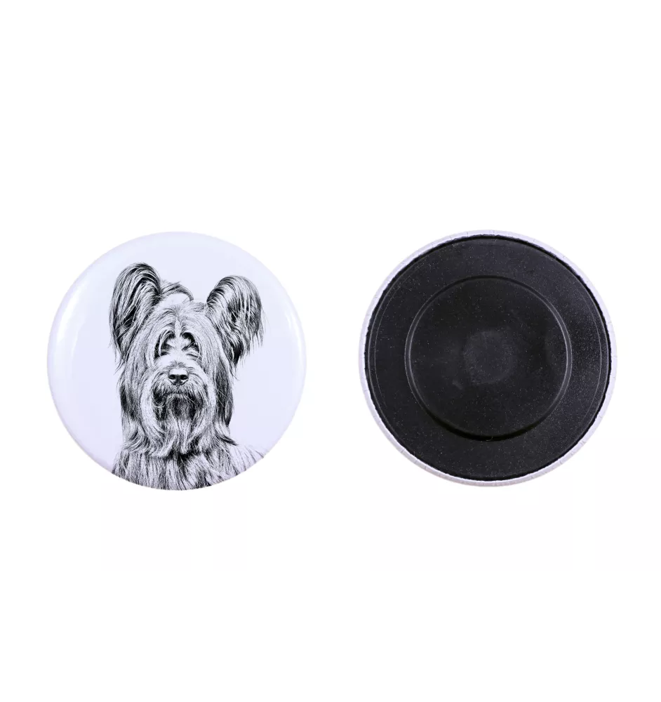 Skye Terrier Magnet mit einem Hundepfotenabdruck, außergewöhnlich leicht, starker Magnet, handgefertigtes Produkt der Marke Art-Dog
