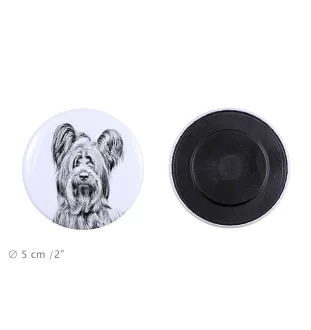 Skye Terrier - aimant avec un œil de chien, exceptionnellement léger, aimant puissant, produit fabriqué à la main par la marque Art-Dog
