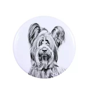 Skye Terrier Magnet mit einem Hundepfotenabdruck, außergewöhnlich leicht, starker Magnet, handgefertigtes Produkt der Marke Art-Dog
