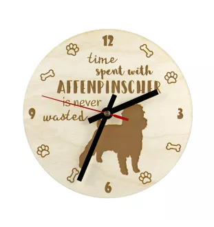 Affenpinscher - horloge avec chien, horloge en bois avec gravure, horloge personnalisée par Art-Dog