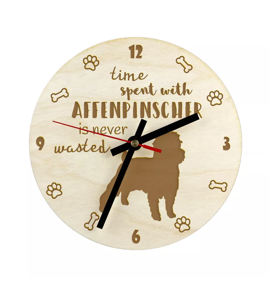 Affenpinscher - Uhr mit Hund, Holzuhr mit Gravur, personalisierte Uhr von Art-Dog