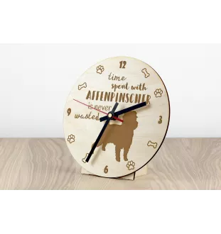 Affenpinscher - Uhr mit Hund, Holzuhr mit Gravur, personalisierte Uhr von Art-Dog