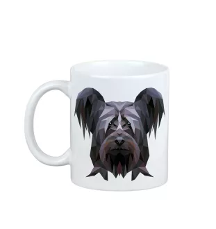 Skye Terrier - tasse avec une photo et un motif de chien géométrique Art-Dog