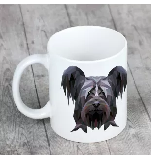 Skye Terrier - tasse avec une photo et un motif de chien géométrique Art-Dog