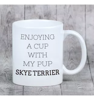 Skye Terrier - tasse avec une photo et un motif de chien géométrique Art-Dog