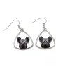 Skye Terrier - boucles d'oreilles avec une photo et un motif de chien géométrique Art-Dog