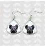 Skye Terrier - boucles d'oreilles avec une photo et un motif de chien géométrique Art-Dog