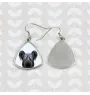 Silky Terrier - earrings with a picture and the inscription geometric dog Art-Dog