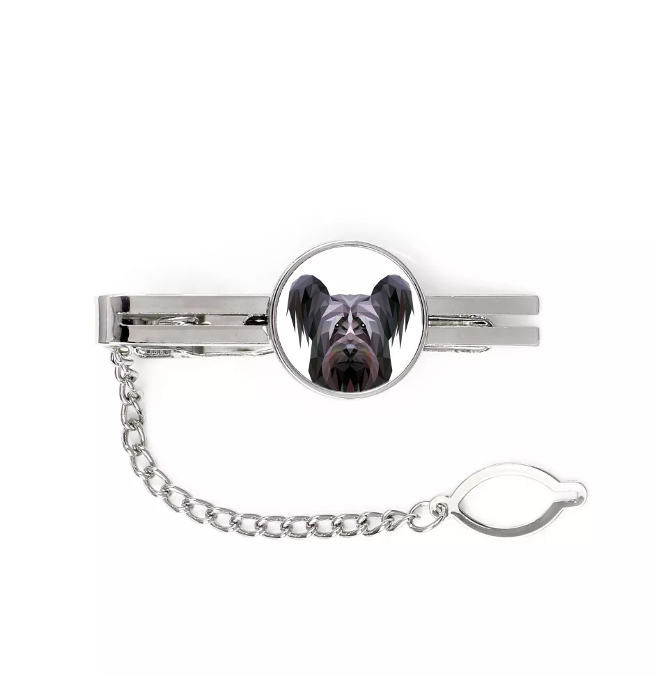 Silky Terrier - geometric tie clip with a picture and inscription from Art-Dog