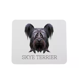 Skye Terrier - tapis de souris géométrique avec photo et inscription Art-Dog