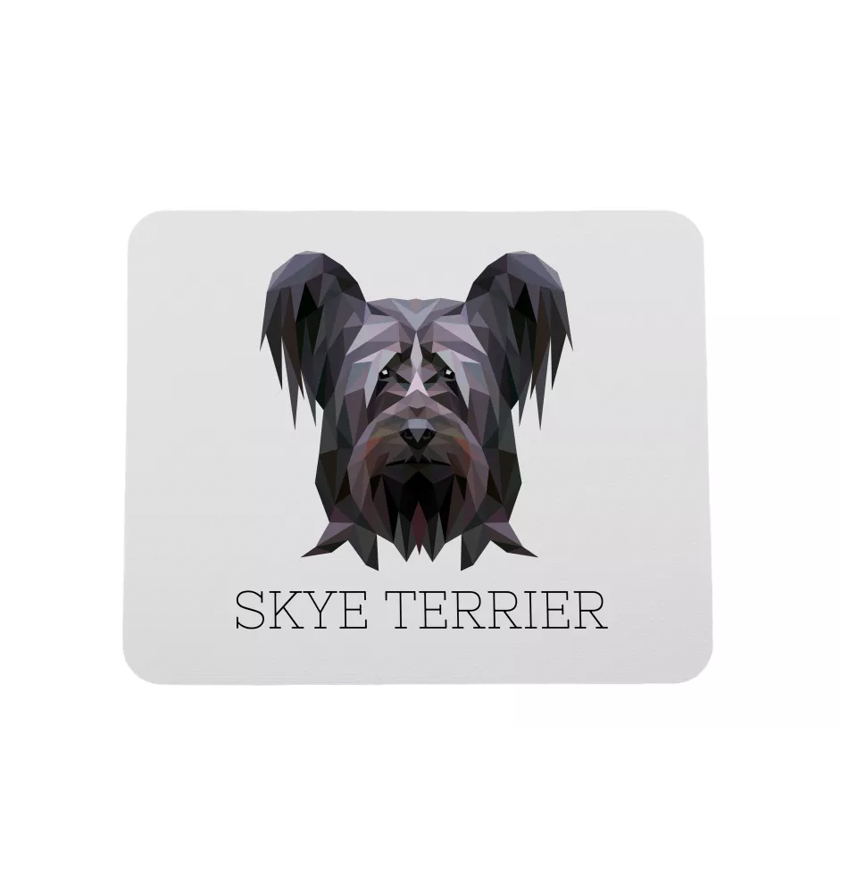 Skye Terrier - tapis de souris géométrique avec photo et inscription Art-Dog