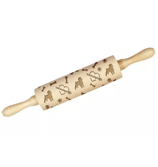 Affenpinscher - Nudelholz mit Hund, Verzieren von Keksen mit einem Nudelholz in Mustern, Geschenk für den Keramiker der Marke Art-Dog