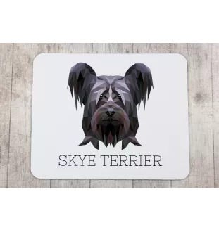 Skye Terrier - tapis de souris géométrique avec photo et inscription Art-Dog