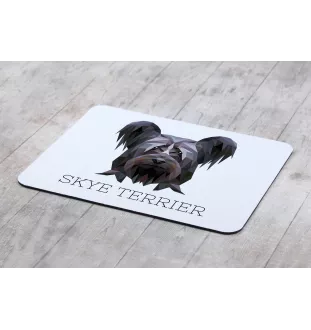 Skye Terrier - tapis de souris géométrique avec photo et inscription Art-Dog