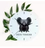Silky Terrier - geometric wall clock with a picture and the brand name Art-Dog