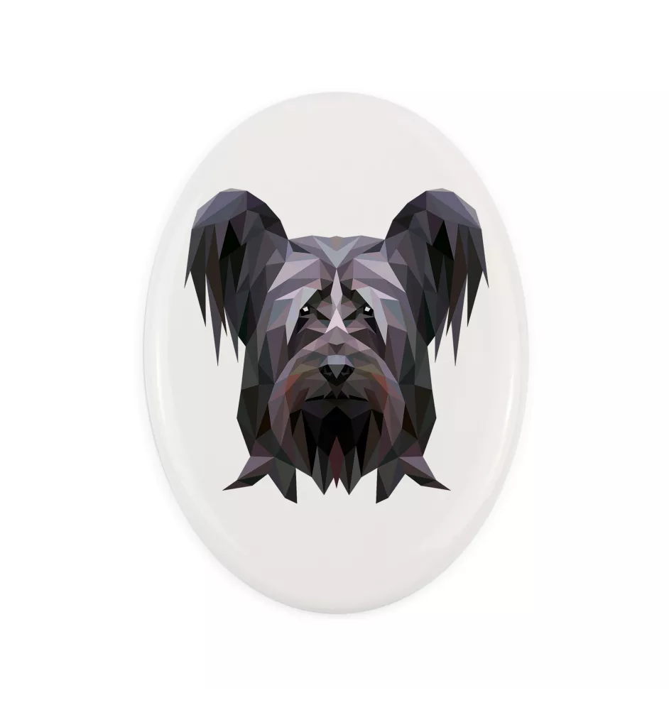 Silky Terrier - a plate with a geometric design and the brand name Art-Dog