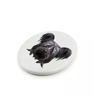 Skye Terrier - Fliese mit geometrischem Bild und Schriftzug der Marke Art-Dog