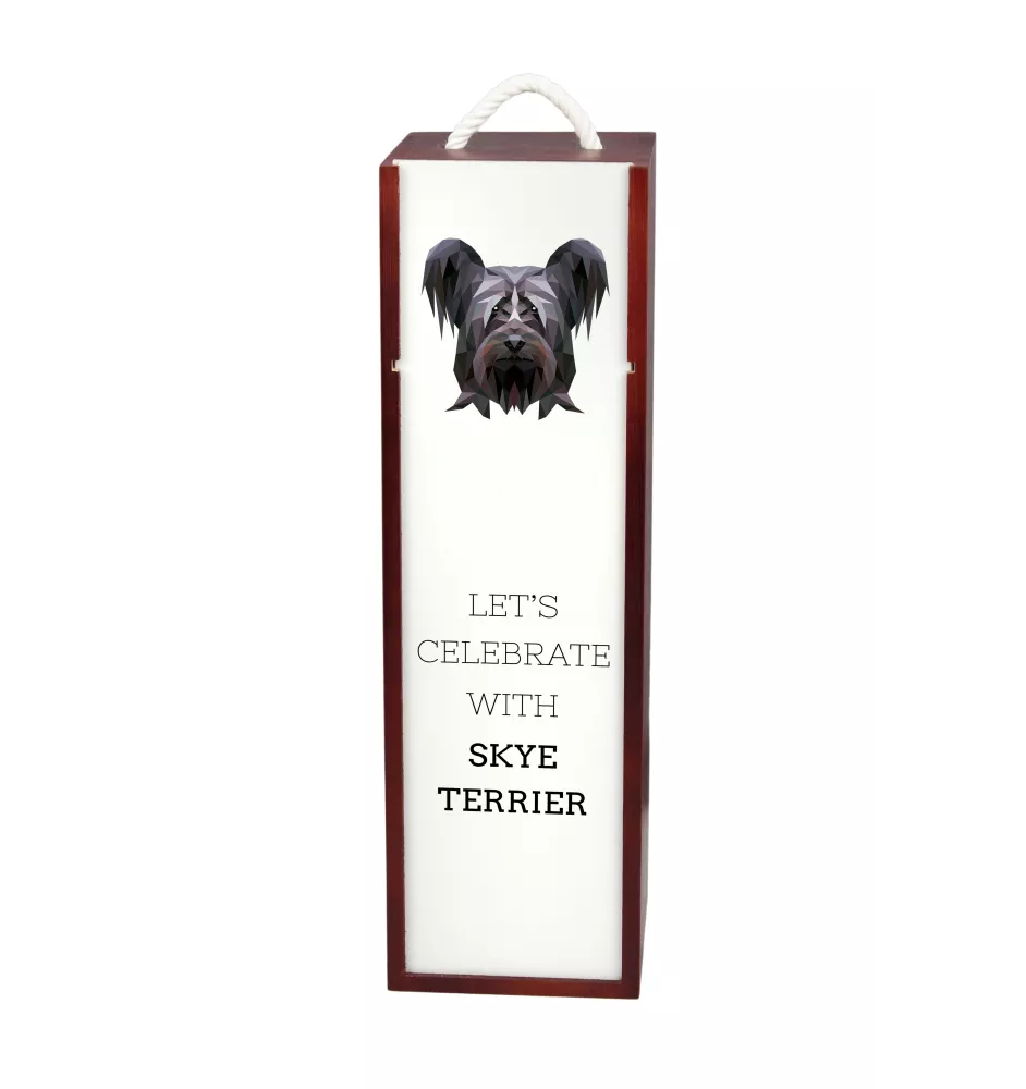 Silky Terrier - geometric box with a picture and inscription for wine by Art-Dog