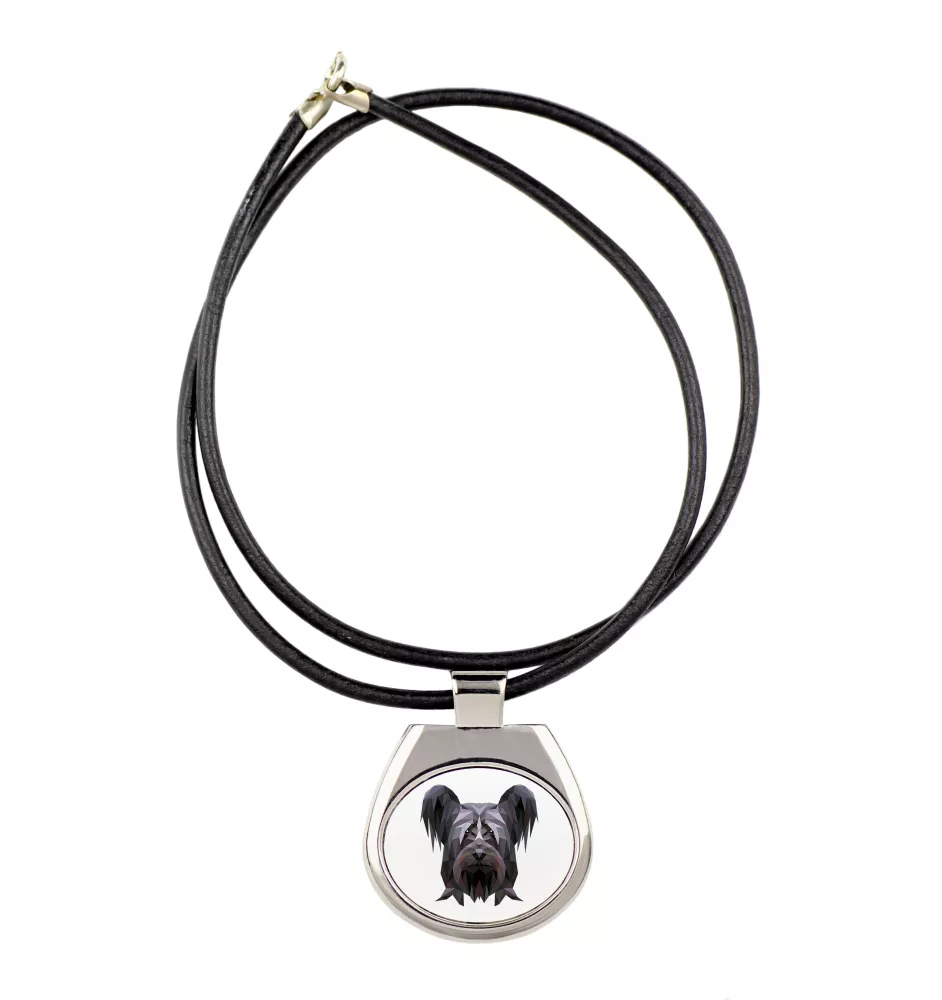 Silky Terrier - necklace with a geometric design and the inscription "Art-Dog"