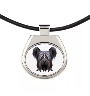 Silky Terrier - necklace with a geometric design and the inscription "Art-Dog"