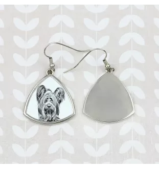 Skye Terrier - boucles d'oreilles avec chien, boucles d'oreilles pendantes avec photo, bijoux personnalisés avec impression de la marque Art-Dog