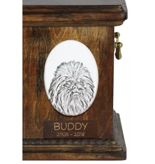 Affenpinscher - Gedenktafel mit einem Foto eines Hundes, Grabplatte mit Druck, personalisierte ovale Platte der Marke Art-Dog