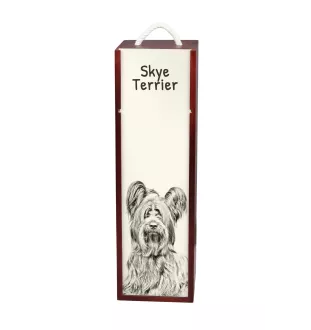 Skye Terrier - boîte à vin avec chien, boîte à alcool avec graphisme, boîte cadeau personnalisée de la marque Art-Dog