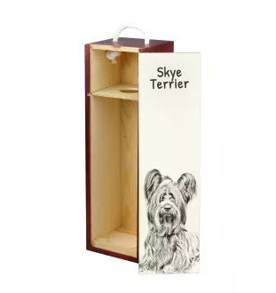 Skye Terrier - boîte à vin avec chien, boîte à alcool avec graphisme, boîte cadeau personnalisée de la marque Art-Dog